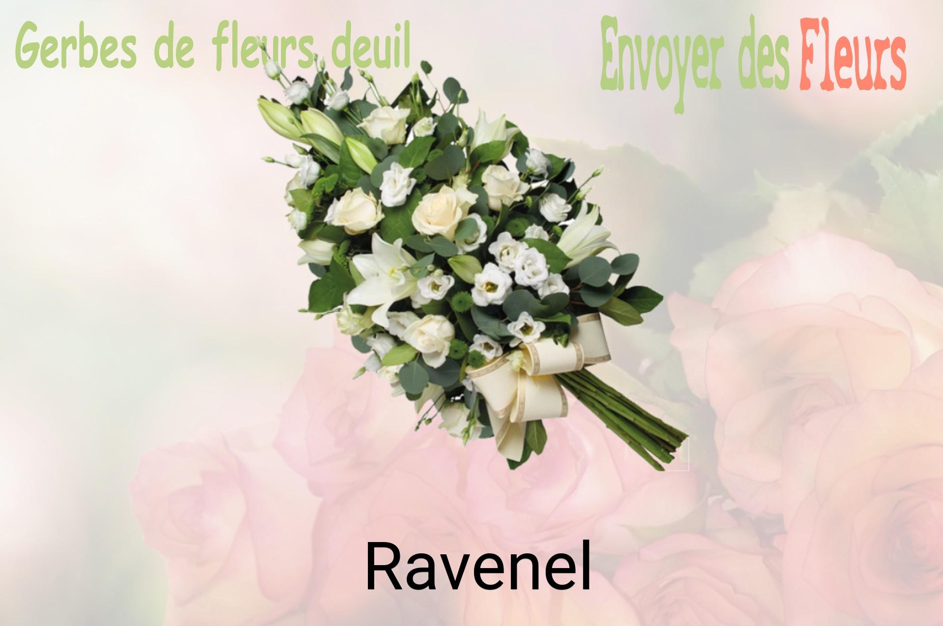 Gerbe de fleurs de deuil livrée à Ravenel